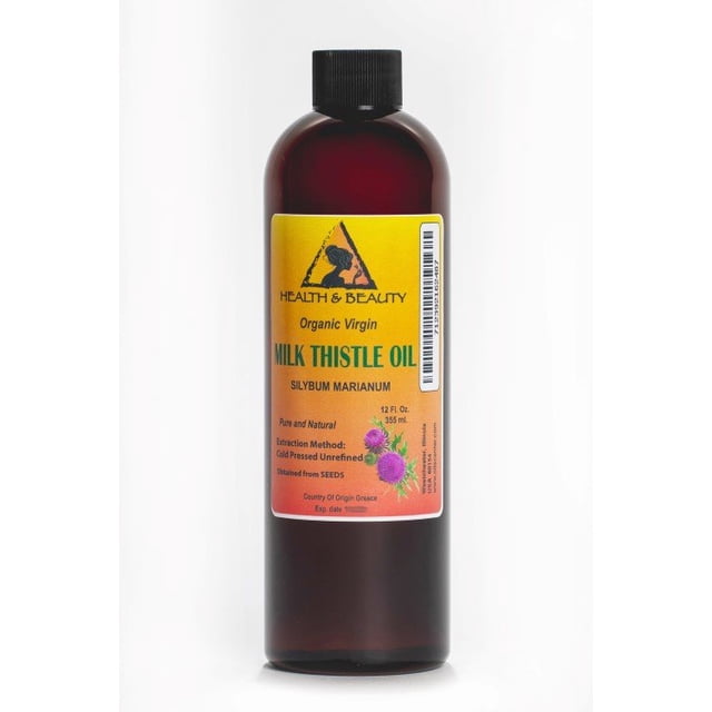 Huile de Graines de Chardon-Marie Non Raffinée Biologique Vierge Pressée à Froid pure Naturelle 36 oz
