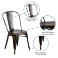 thumbnail image 2 of Chaise empilable intérieure/extérieure en métal de cuivre vieilli, 2 of 9