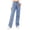 Light Blue, variant on Aocisk Women Fashion Solid Loose Button Pant Pocket Washed Polished Waist Ripped Jeans Trousers for Casual Wear for Women with Style Black M