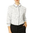 thumbnail image 2 of INSPIRE CHIC Women's Printed Long Sleeve Piped Button Down Shirt, 2 of 7