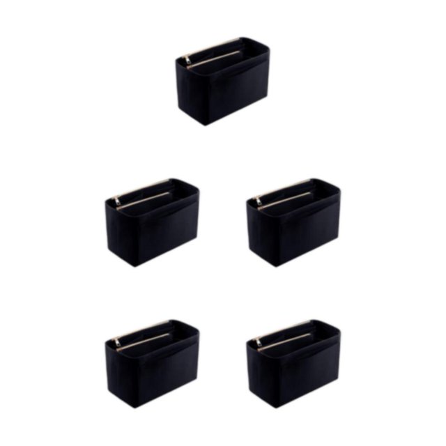 pitrice Felt Insert Bag Multi-functional Travel Cosmetic Bag For Girls On Go With Fine black S 22*11*13cm 5Set