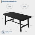 thumbnail image 2 of Industrial Dining Table for 4-6 People, 63" Long Wooden Kitchen Table with Sturdy Metal Frame & Black Finish - Seats 4 Rectangular Counter for Dinner, Kitchen, Dining Room - Black, 2 of 8