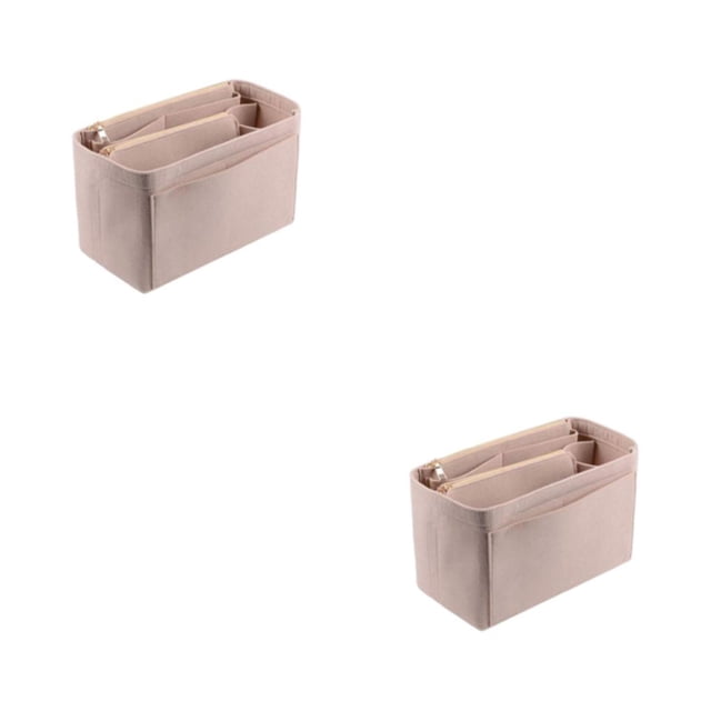 Baohd Fashionable Felt Insert Bag For Women Travel Companion Multi Grid For Partition Storage And Wide beige L 30*15*16cm 2Set
