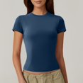 thumbnail image 2 of Women Short Sleeve T Shirts Going Out Tops Polyester Spandex Flattering For Various Occasions, 2 of 4