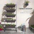 thumbnail image 4 of Outsunny 5-Tier Raised Garden Bed with 5 Planter Boxes, Wheels, Brown, 4 of 10