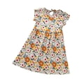 thumbnail image 3 of yoeyez Robes pour Filles Taille 7-8 Coton Enfants Imprimé Floral Robes Sans Manches Col Ras du Cou Ample Décontracté Fluide Robe Débardeur Vacances Fête Robes pour Fille Multicolore, 6-7 Ans, 3 of 6