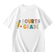 thumbnail image 3 of UANWENN T-Shirt Décontracté à Manches Courtes pour Filles Col Rond Imprimé Graphique Coupe Ample Tee pour Usage Quotidien École Activités Extérieures Printemps Été Automne Vêtements Petite Fille 4t T-Shirt pour Filles Jeunesse Filles Athlétique, 3 of 4