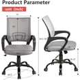 thumbnail image 3 of BestOffice Ergonomic Computer Office Chair, Mid-Back Adjustable Swivel Task Chair with Lumbar Support, Mesh/Fabric, Grey, 3 of 7