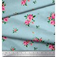 thumbnail image 3 of Soimoi Poly Georgette Fabric Leaves & Rose Flower Print Sewing Fabric Yard 52 Inch Wide, 3 of 3