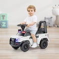 thumbnail image 2 of OLAKIDS Ride On Push Police Car, Toddler Foot-to-Floor Sliding Toy with Siren, Steering Wheel, Megaphone, Horn, Headlights, Under Seat Storage, Kids Racer Walking Gift for Boys Girls 3+ (White), 2 of 9