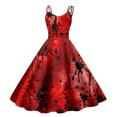 thumbnail image 1 of Rinsvye Robe Maxi Rétro d'Halloween pour Femmes, Été, Amusante, Imprimée, à Bretelles, Décontractée, Robe Longue (1), 1 of 3