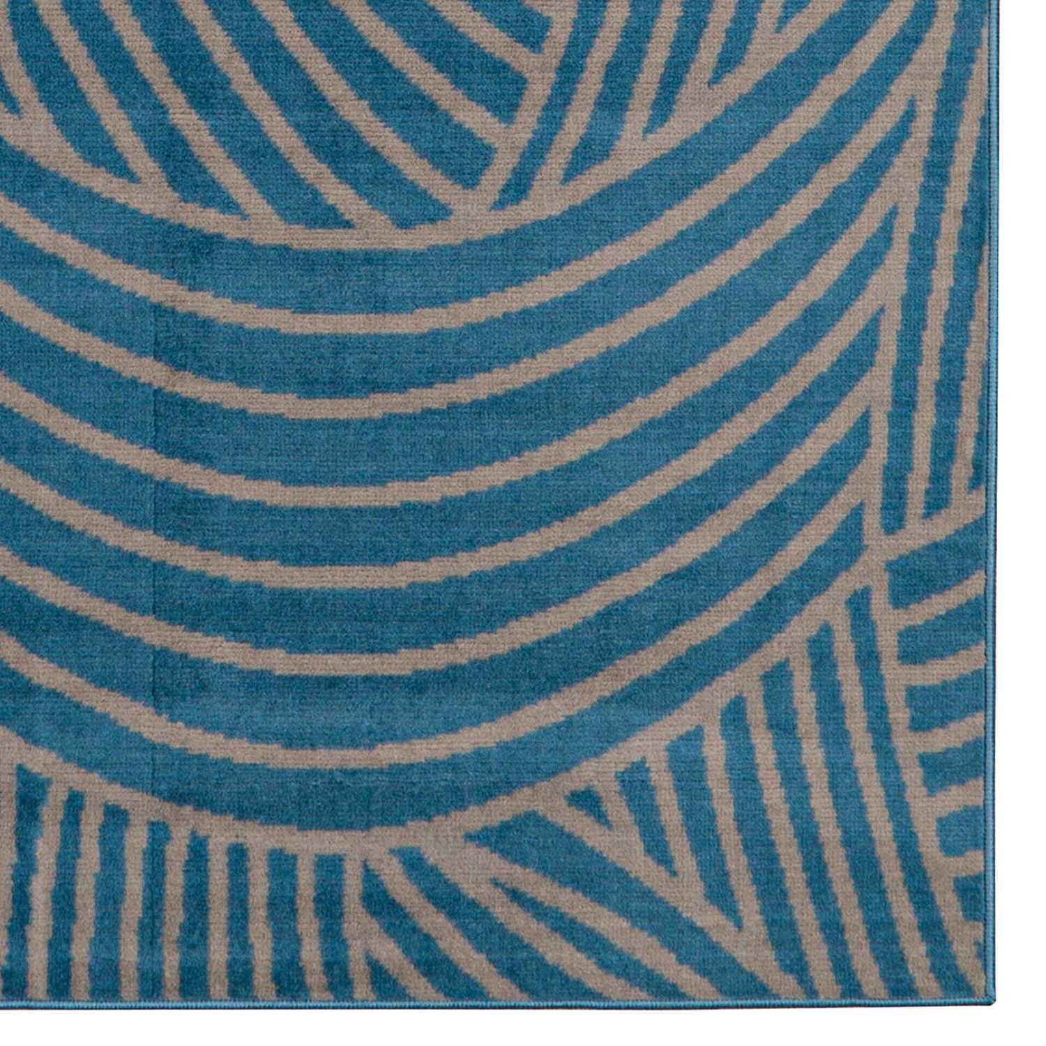 Tapis Capri Binya bleu & gris clair de 4 pi 3 po x 7 pi 3 po