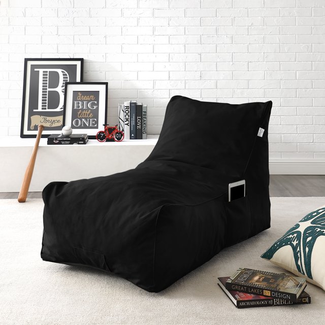 Loungie Canapé en Mousse à Mémoire de Forme Nylon Intérieur/extérieur Auto-Expansible Résistant à l'Eau, Noir