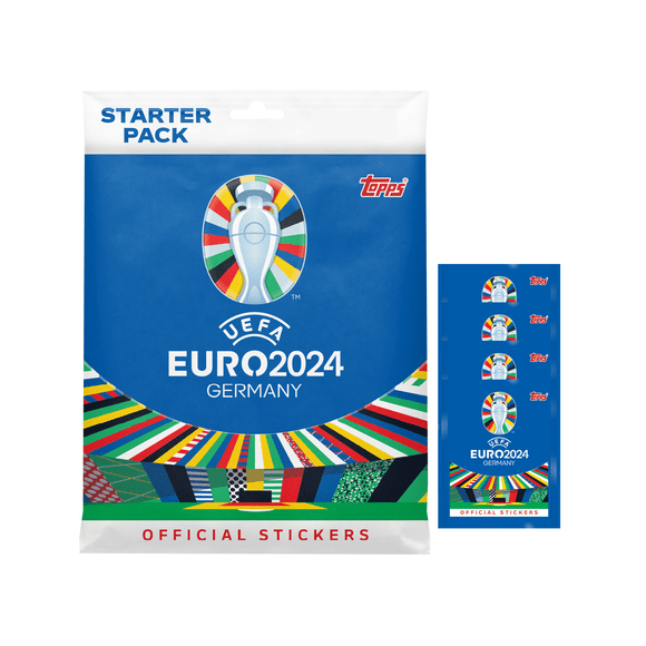 2024 Topps UEFA Euro Autocollants - Méga Trousse de Départ (Album + 48 Autocollants)