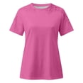 thumbnail image 4 of Plebaso T-Shirts pour Femmes 2025 Manches Courtes Décontractées Col Rond Hauts Élégants Blouses Habillées pour Femmes P-5TG, 4 of 5