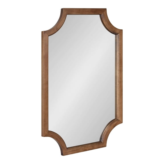 Kate and Laurel Hogan Farmhouse Wall Mirror, 20 x 30, Rustic Brown, Decorative Traditional Wall Decor