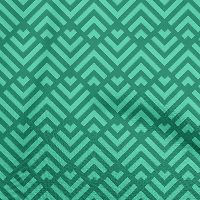 oneOone Velvet Sea Green Fabric Geometric Craft Projects Decor Fabric Printed By The Yard 58 Inch Wide