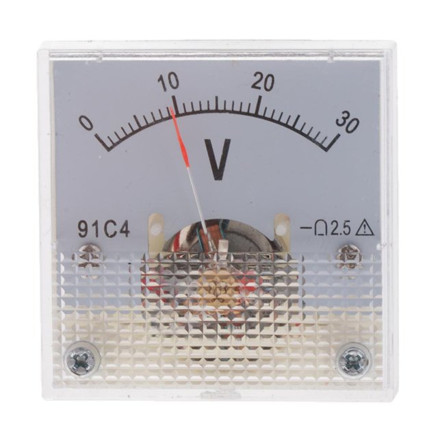 jinwen DC Ammeter Meter Display Analog Display meter Rectangle Measurement 0-30V