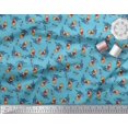 thumbnail image 2 of Soimoi Japan Crepe Satin Fabric Text,Rugby Ball & Bird Cartoon Decor Fabric Printed Yard 42 Inch Wide, 2 of 3
