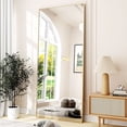 thumbnail image 3 of BEAUTYPEAK 76"x34" Full Length Mirror Rectangle Floor Mirrors for Leaning Standing or Hanging, Gold, 3 of 6