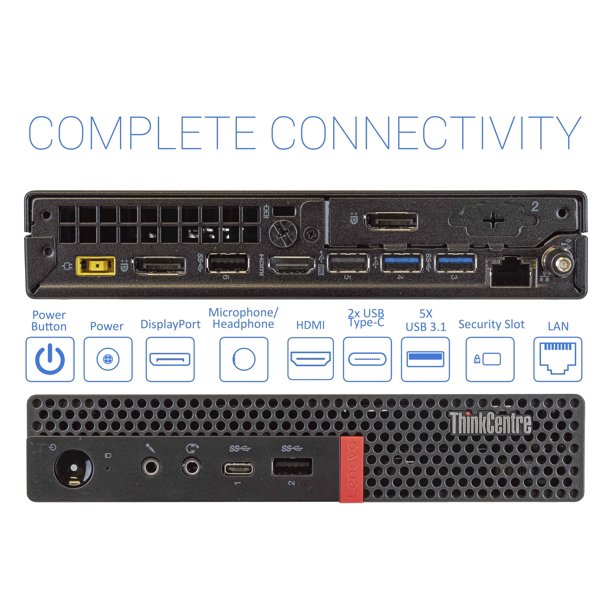 Lenovo ThinkCentre M720q Mini PC, Intel Core i3-8100T 3.1GHz, 16GB