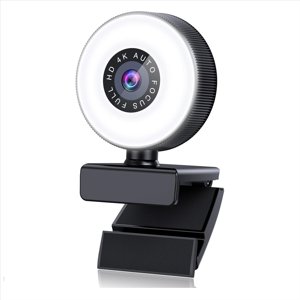 4K HD Autofocus Webcam avec Microphone, Caméra d'ordinateur léger réglable USB Webcam pour les appels vidéo sur ordinateur portable