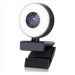 4K HD Autofocus Webcam avec Microphone, Caméra d'ordinateur léger réglable USB Webcam pour les appels vidéo sur ordinateur portable
