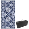 thumbnail image 1 of Outsunny Waterproof Outdoor Rug with Carry Bag 9' x 18' Blue & White Flower, 1 of 10