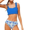 thumbnail image 1 of RXMEKW Two-Piece Swimsuit Set With Floral Print for Girls, Kids' Ruffle Bikini, UPF 50+ Sun Protection, Soft Stretch Fabric for Beach and Pool, 1 of 9