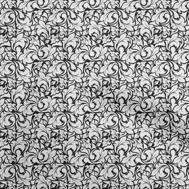 oneOone Cotton Silk White Fabric Florals Sewing Craft Projects Fabric Prints By Yard 42 Inch Wide-RJ