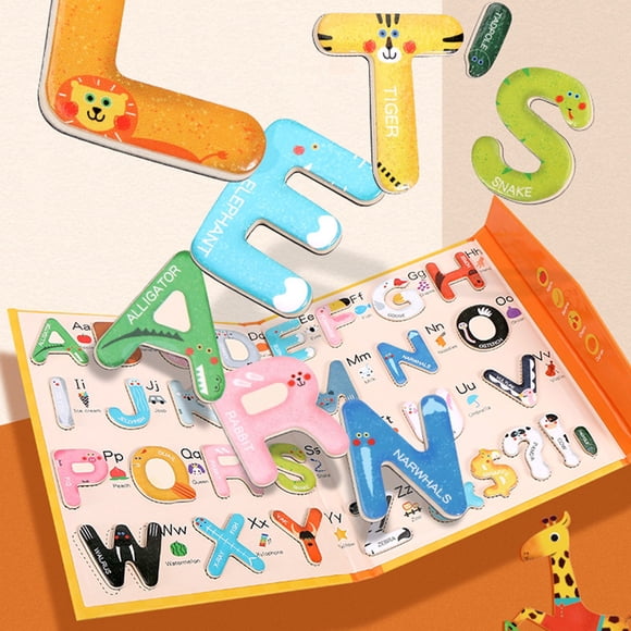 Pisexur Baby Toys Wooden Magnetic Letters With Book Alphabet Magnets For Fridge Colorful Letters Learning Toys For Toddlers Preschool Learning Easter Toys