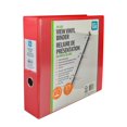 thumbnail image 3 of Pen + Gear 2" Deluxe View Vinyl Binder,O-Ring, RED, 3 of 4