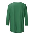 thumbnail image 5 of Meichang T-Shirt de la Saint-Patrick pour Femmes, Imprimé Trèfle Vert, Manches 3/4, Col Rond, Printemps, 5 of 5