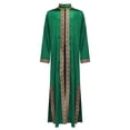 thumbnail image 3 of Moggemol Garçons Tunique Maxi à Manches Longues Dubai Traditionnel Satin Soyeux Faux Fendu Robe Vert Foncé 12, 3 of 7