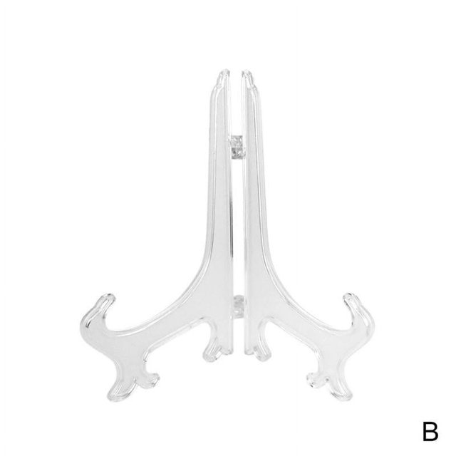 Clear Plastic Plate Photo Display Stand Picture Frame Holder Easel 3"4"5" C1L9