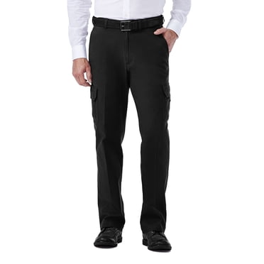 Haggar HC00225 Men's Stretch Comfort Cargo Pant, Black - 32-30