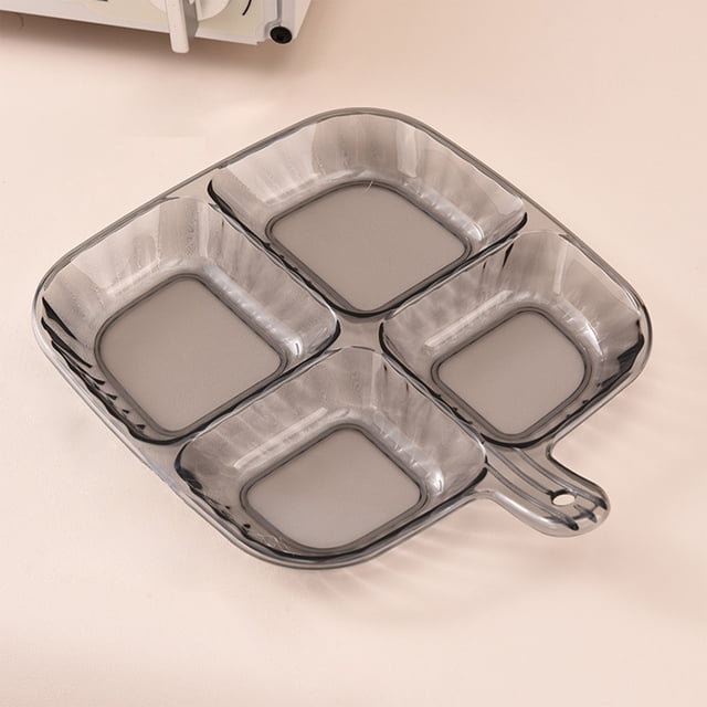 Binmer Divided Plates For Kids Adults Compartment Plates Lightweight Reusable Dinnerware Portion Plastic Plates