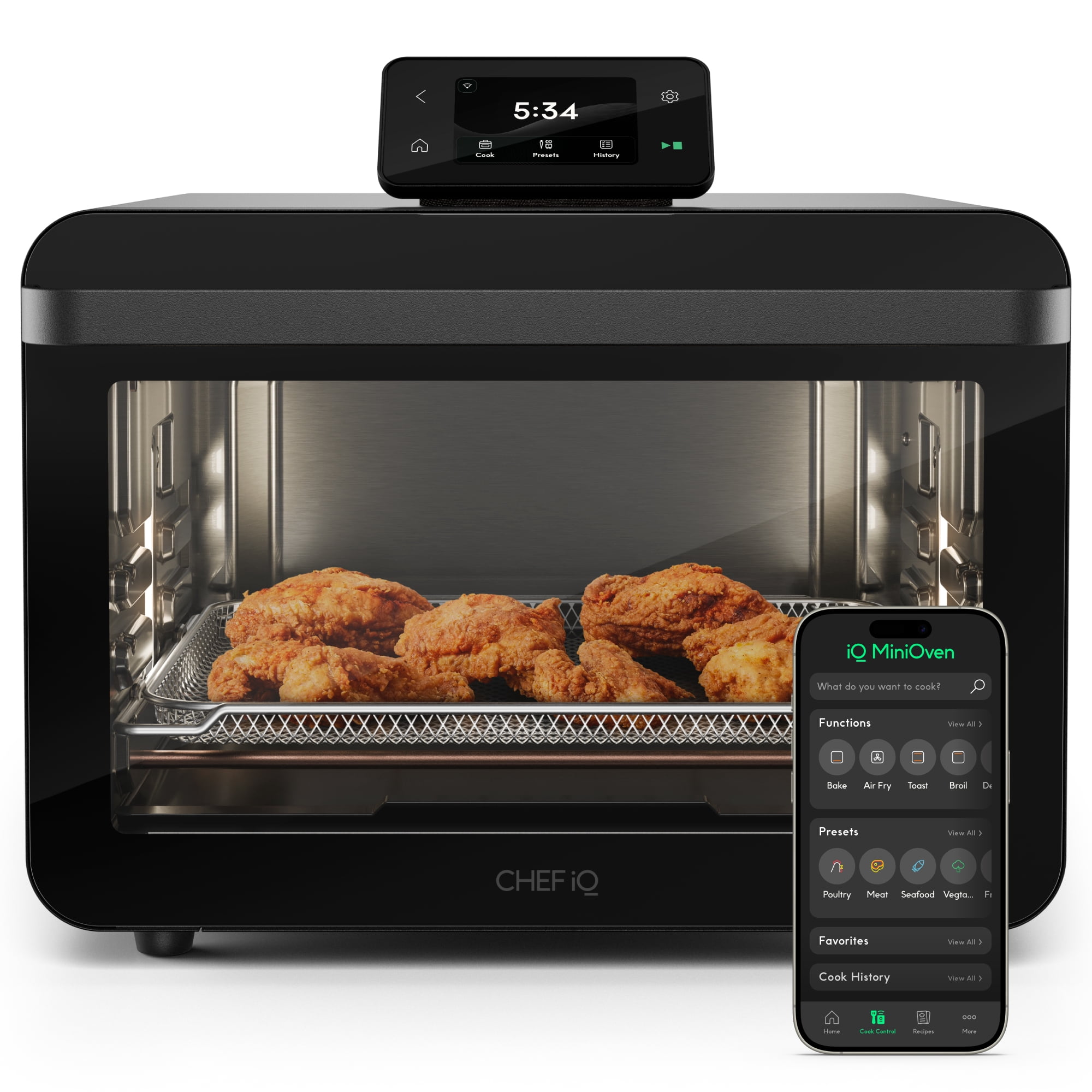 CHEF iQ MiniOven 25-Quart Countertop Oven with Touchscreen Controls - Black