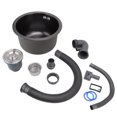 thumbnail image 1 of Undermount Round Bar Sink, Stainless Steel Bar Sink High Capacity  For Home Black, 1 of 8