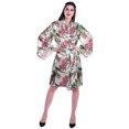 thumbnail image 2 of Moomaya Printed Womens Kimono Sleeve Robes Satin Silk Getting Ready Bridal Robe Coverup, 2 of 7
