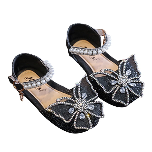 Kmbangi Sandales à Perles pour Fille, Chaussures d'Été Décontractées de Danse de Rue pour Enfants avec Papillon en Strass