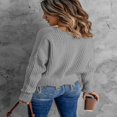thumbnail image 4 of Women‘s Fashion Color Block Pullover Long Sleeve Hollow-out Distressed Tassels Sweater, 4 of 5