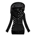 thumbnail image 1 of Ruimatai Women's Solid Stitching Drawstring Hooded Slim Fashion Jacket Coat Outwear, 1 of 2