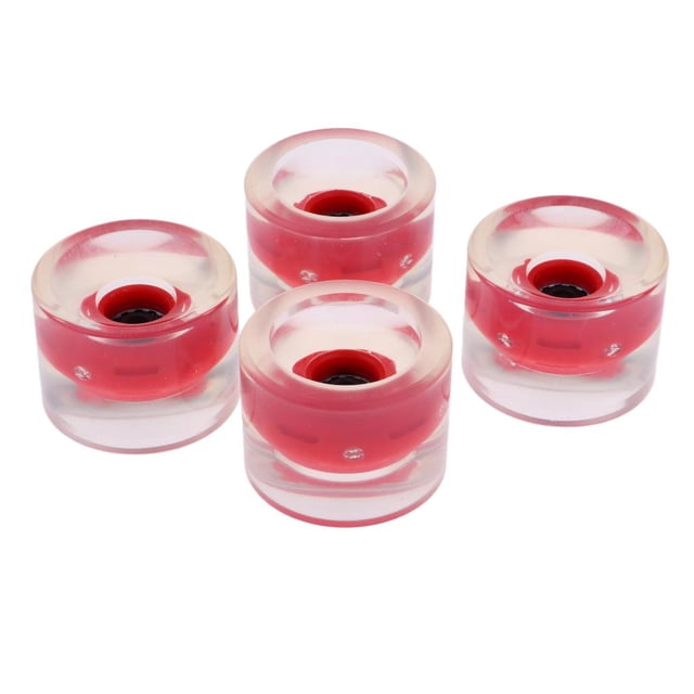 jinwen 4 Pcs Roues Longboard Lumineuses, Roues de Camion Patin de Nuit, 70 mm, 78 A, Rouge