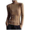 thumbnail image 1 of AherBiu Chandails à Manches Longues pour Femmes Couche de Base sous-Maillots Col Roulé Coupe Ajustée T-Shirts Blouse, 1 of 6