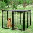 thumbnail image 2 of PawHut Enclos Extérieur pour Chien avec Couvercle Supérieur, Porte, Noir, 2 of 10