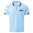 thumbnail image 3 of Dvkptbk Men Short Sleeve Button Regular Pullover Top Comfort Casual Work T-Shirts on Clearance, 3 of 4