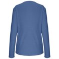 thumbnail image 3 of Yuyuzo Womens Long Sleeve Fall Tops Half Button V Neck Loose Fitted Shirts Comfy Textured Blouses, 3 of 5