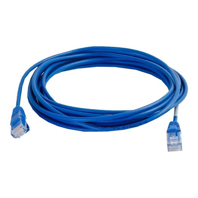 C2G Cat5e Snagless Unshielded (UTP) Slim Network Patch Cable CAT 5e - Câble de Raccordement - RJ-45 (m) à RJ-45 (m) - 10 Pieds - UTP - - Moulé, Sans Accroc - Bleu