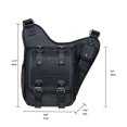 thumbnail image 2 of Mens Vintage Canvas Shoulder Messenger Bag Chest Leather Patchwork Messenger Bag(03-2BLACK), 2 of 5
